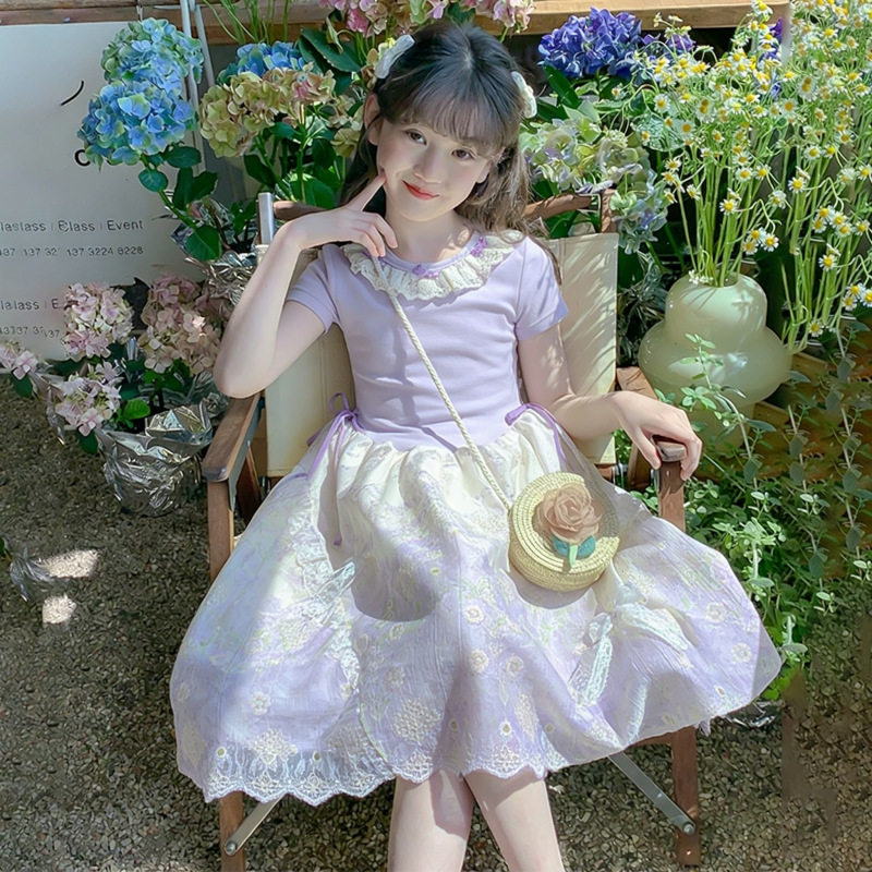 女童超好看碎花连衣裙2026夏季新款小女孩韩系甜美花边公主裙子潮