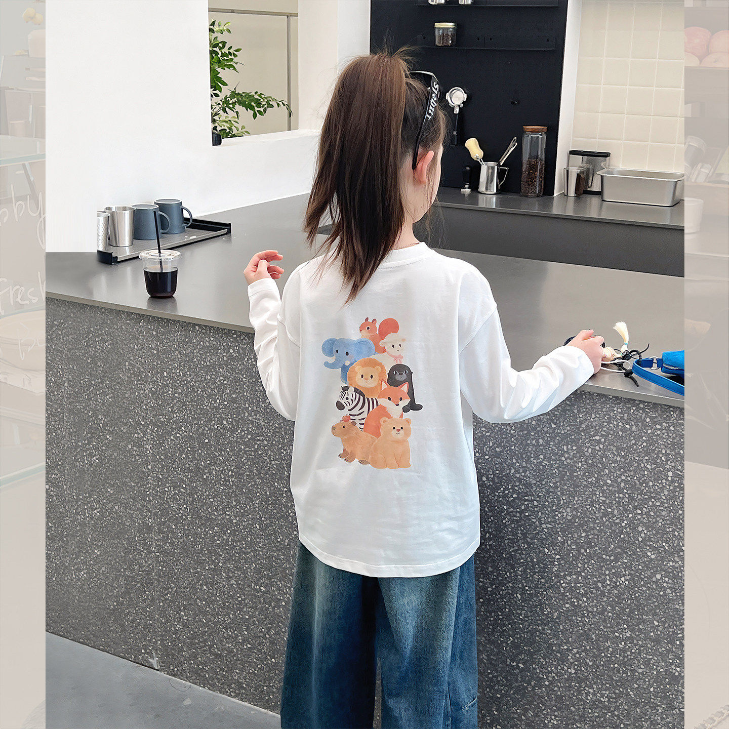 女童韩版洋气春秋长袖T恤打底