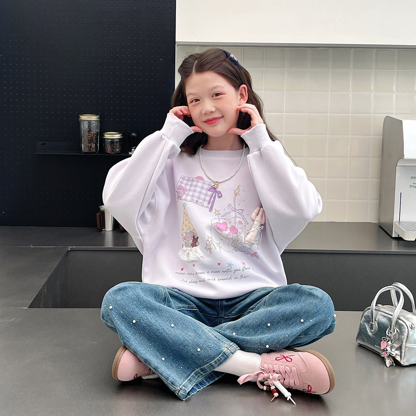 大童宽松卫衣女童洋气上衣大童长袖衣服女孩韩版2026春秋装新款