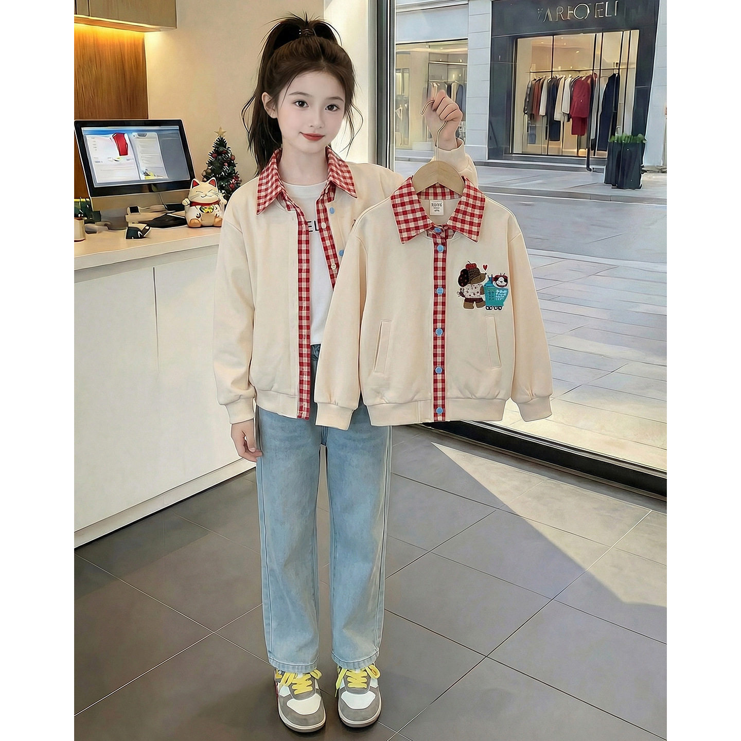 女童外套2026新款春装儿童网红洋气时髦休闲棒球服女孩春秋款上衣