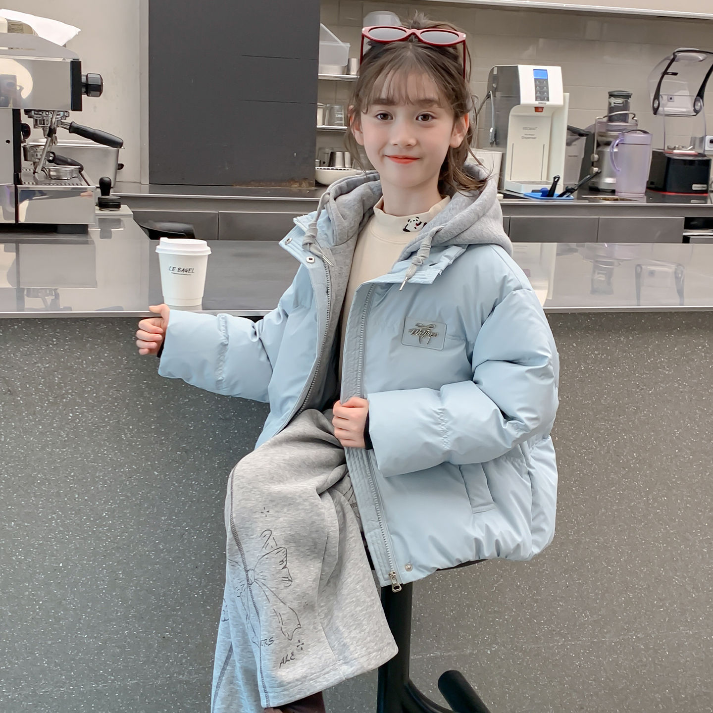 女童羽绒服外套加厚冬装2025新款儿童装白鸭绒女孩冬季保暖假两件