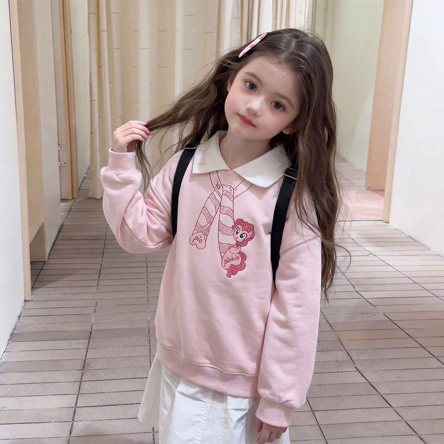 卫衣女童春装2026新款女孩春秋季小马宝莉上衣儿童韩系polo领衣服