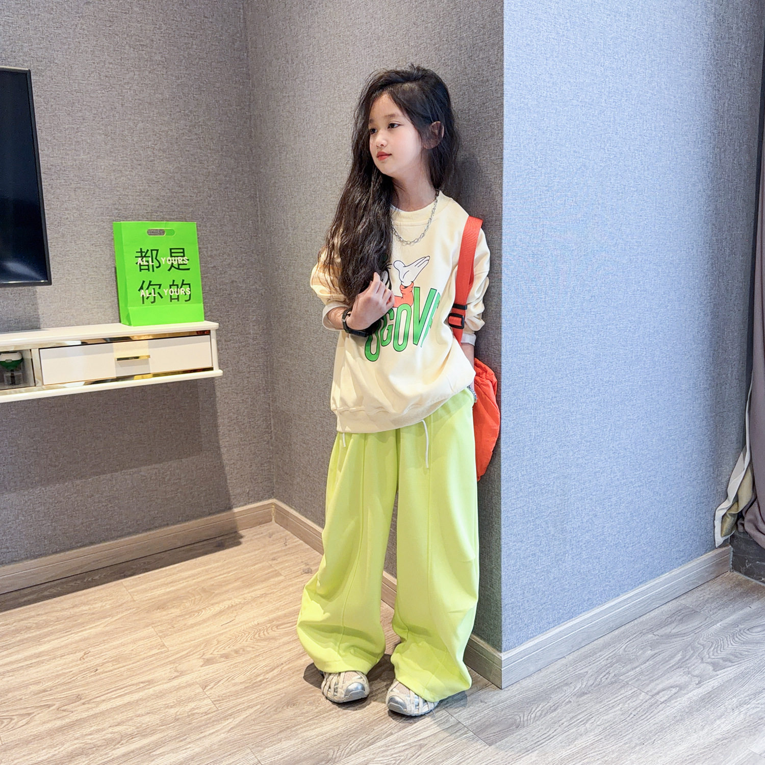 女童2026春秋新款宽松百搭上衣儿童洋气休闲裤时尚穿搭运动套装潮