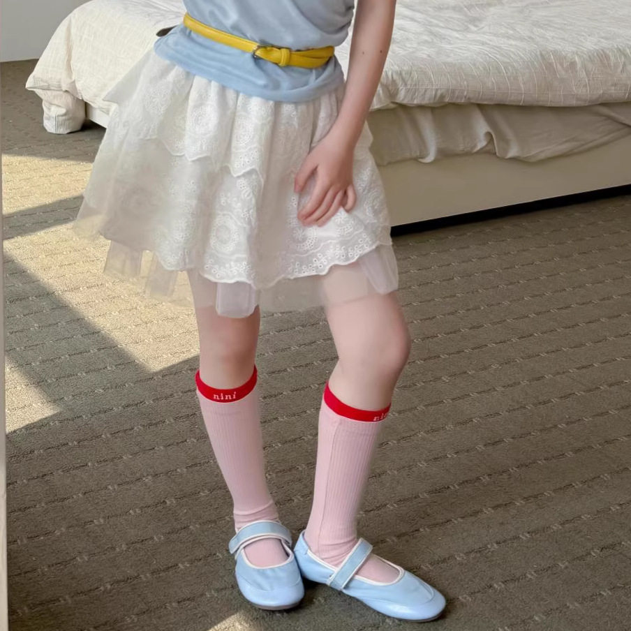 女童蕾丝蛋糕裙2026夏季新款儿童蓬蓬半身裙中大童公主风百褶短裙