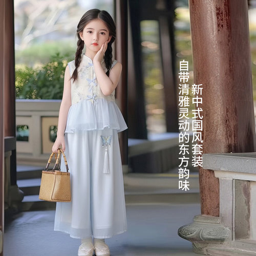 女童汉服套装连衣裙夏装2026新款儿童中式国风裙子女孩夏季公主裙