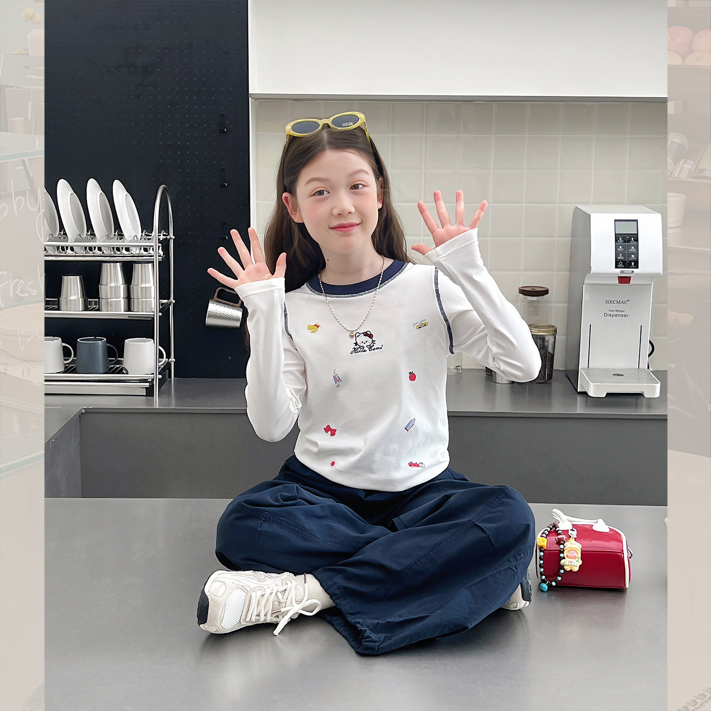 女童春秋修身长袖打底T恤新款