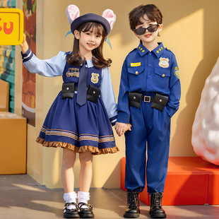 疯狂动物城兔子警官连衣裙2026春季新款儿童COS服尼克狐两件套