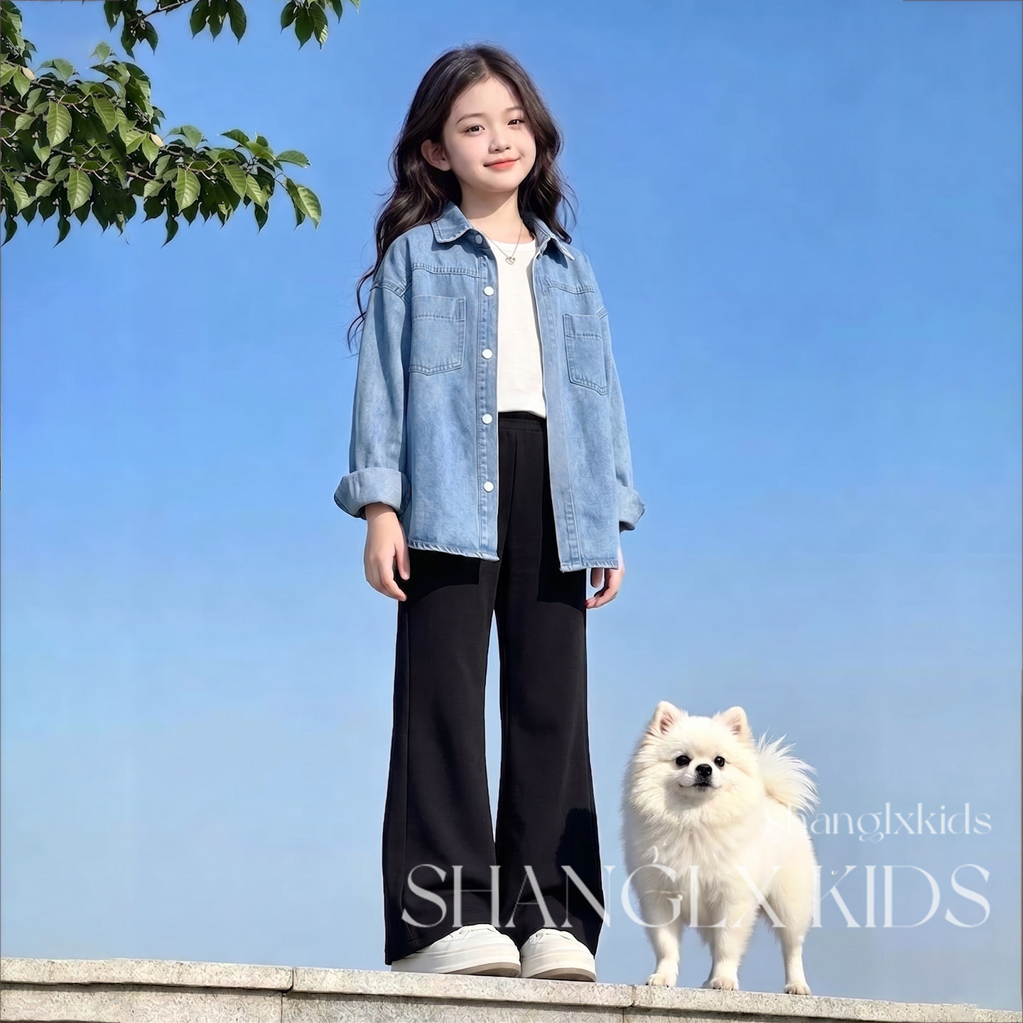 女童牛仔外套2026秋季新款洋气
