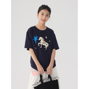 女童卡通印花短袖t恤2026春夏新款儿童圆领宽松休闲洋气百搭上衣