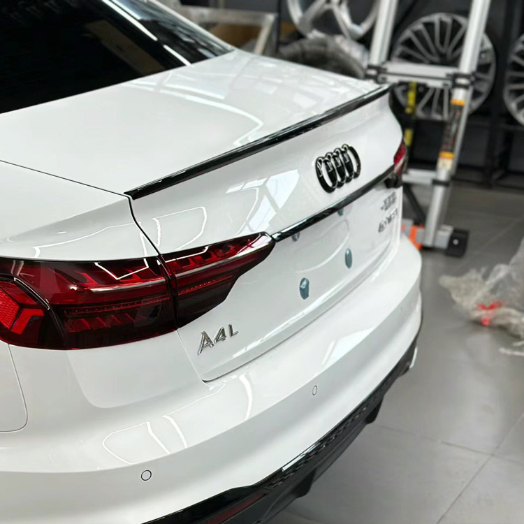 适用19-24款奥迪改装尾翼A3/A4L/A5/A6L/A7L尾翼升级改装亮黑套件