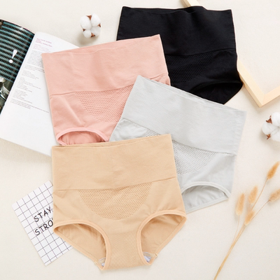 日系无缝蜂巢暖宫纯棉裆女士内裤