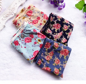 女式可爱少女牛奶丝冰丝碎花低腰性感印花短裤柔软无痕三角内裤女