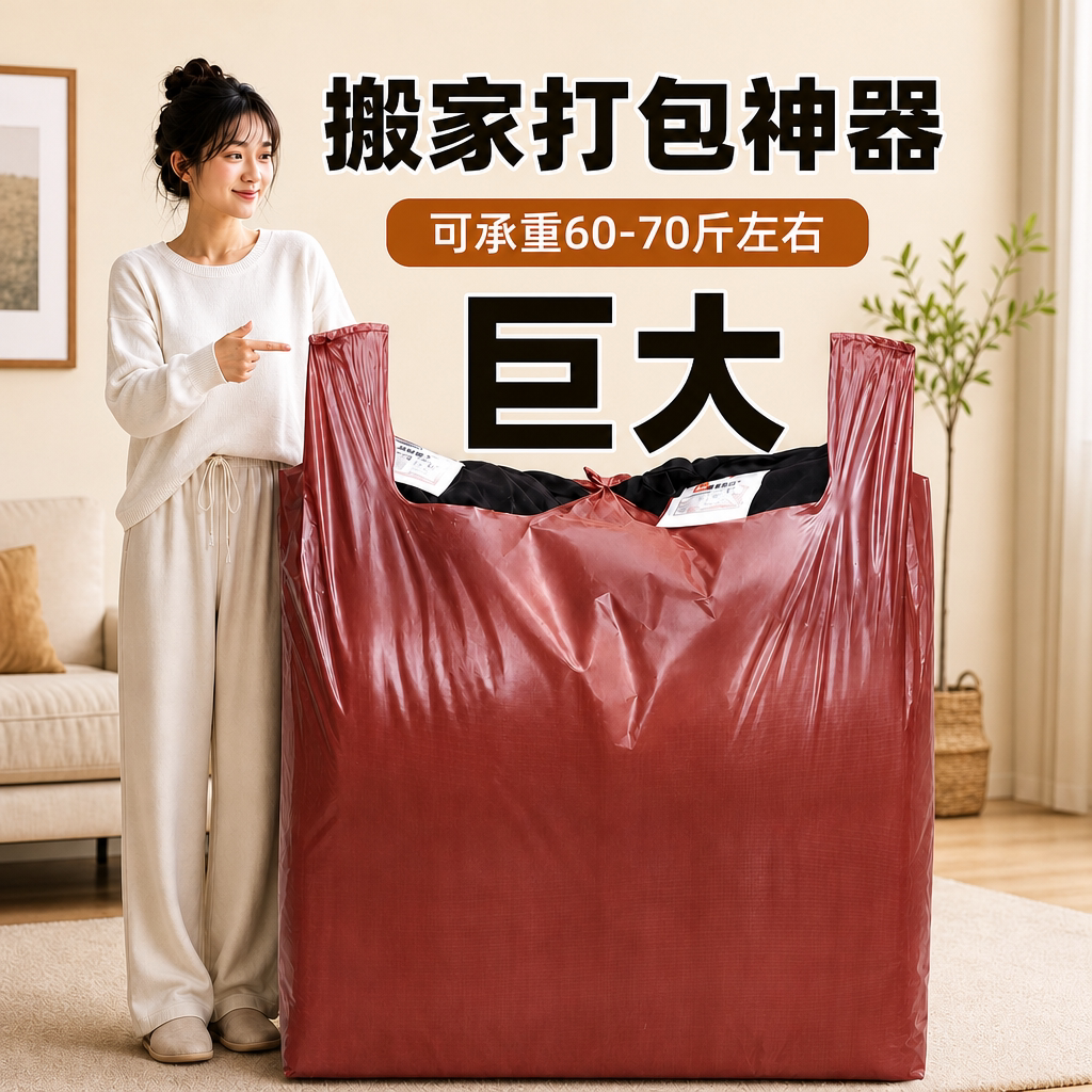 咖色搬家打包袋特大号塑料袋加厚结实耐用衣服收纳袋服装批发定制