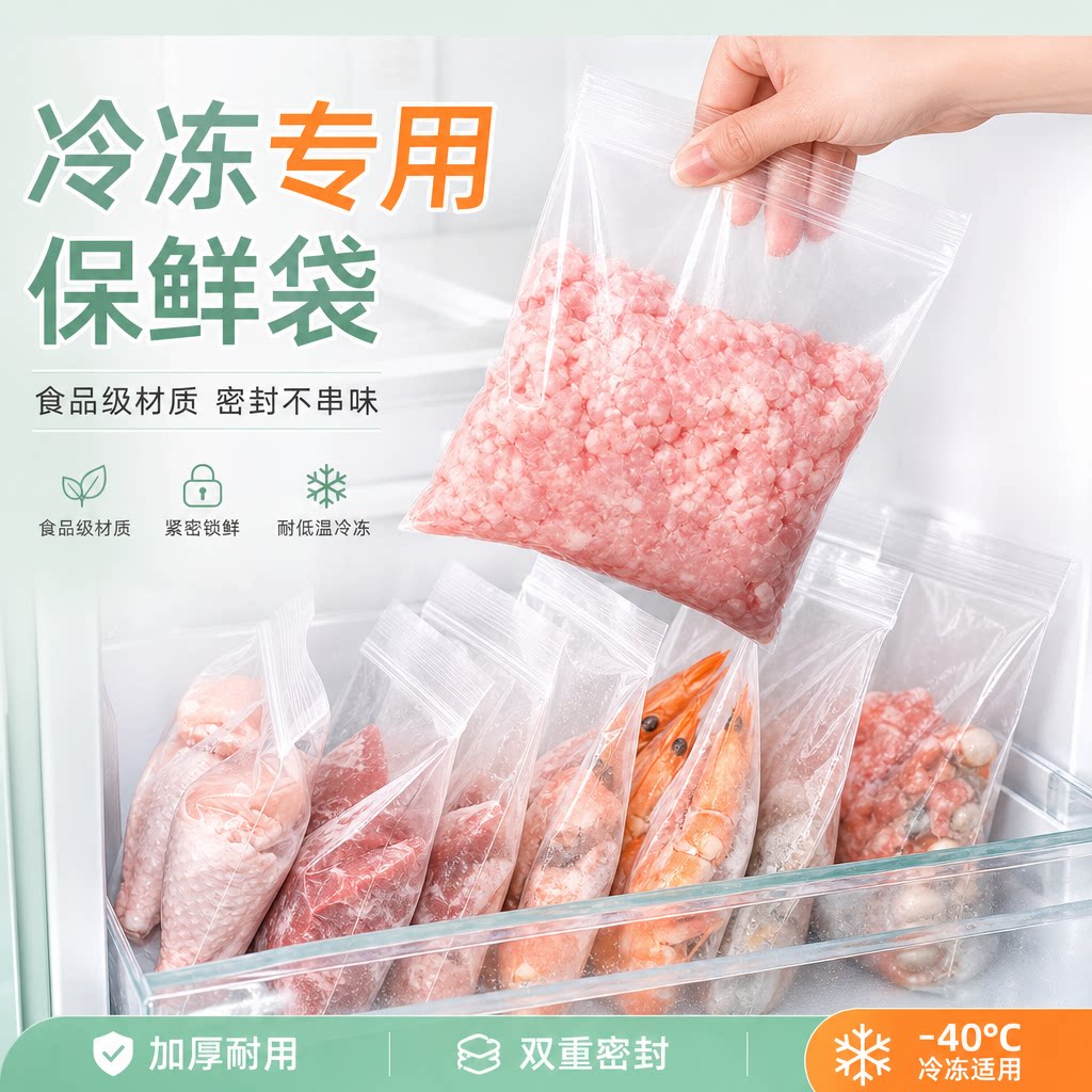 食品级自封口大容量保鲜袋图片