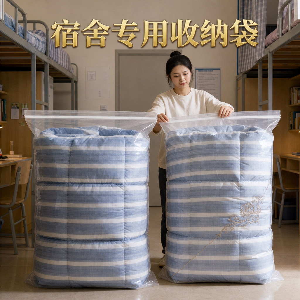 大号自封袋密封袋尺寸封口加厚食品级容量塑料被子收纳衣物服20丝