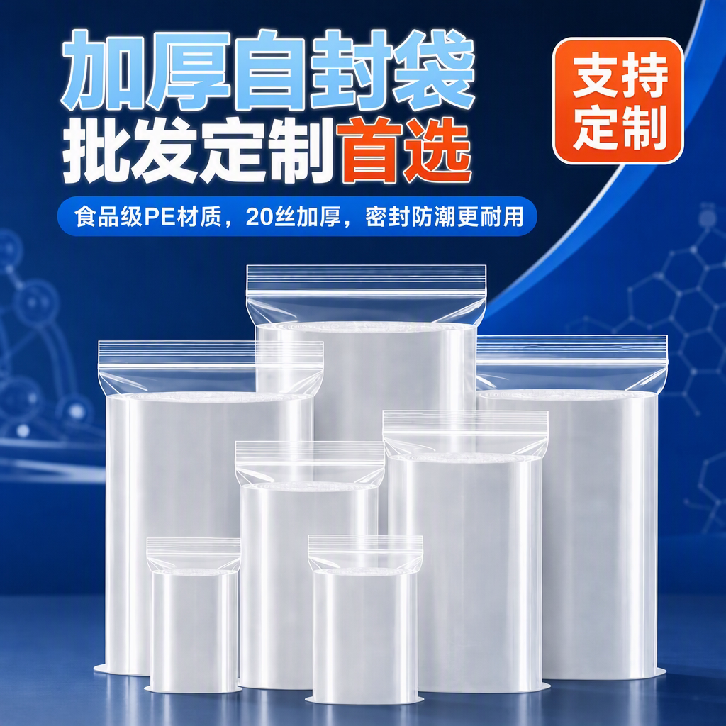 食品级20丝透明自封保鲜袋