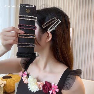 发夹网红爆款方形水钻发卡发夹后脑勺BB夹气质一字侧边刘海碎发夹