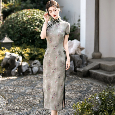崔万志女装京派固执官方专柜同款2026新款龙迪旗舰店旗袍一珂锦绣