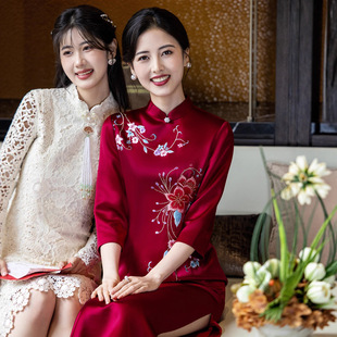 花满絮婉芸汐简约2026新款高端国际大牌崔万志官方旗舰店女装旗袍