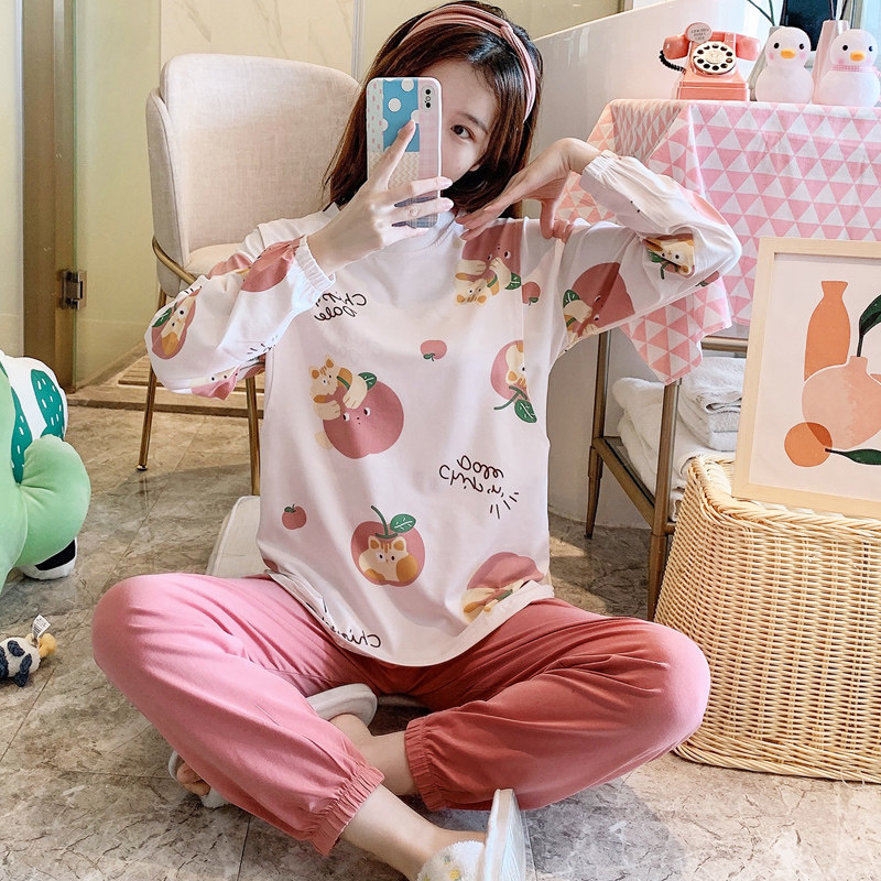 月子服春秋纯棉产后产妇哺乳期孕妇睡衣8夏季薄款9月份两件套装10
