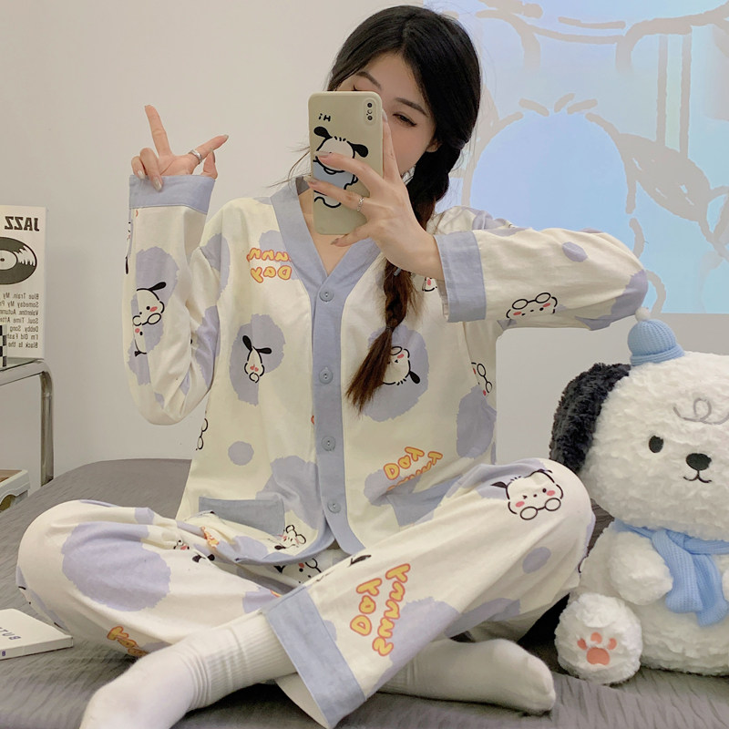 坐月子服夏季薄款产后纯棉哺乳睡衣孕妇怀孕期产妇春秋喂奶家居服