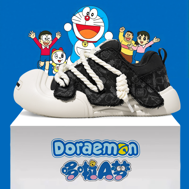 哆啦A梦开口笑帆布鞋男女款2026新款情侣休闲鞋板鞋大头鞋子男鞋