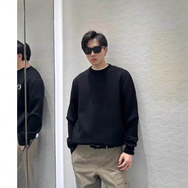 山东即墨男女款毛衣针织衫潮牌2024秋冬新款时尚标语字母百搭宽松