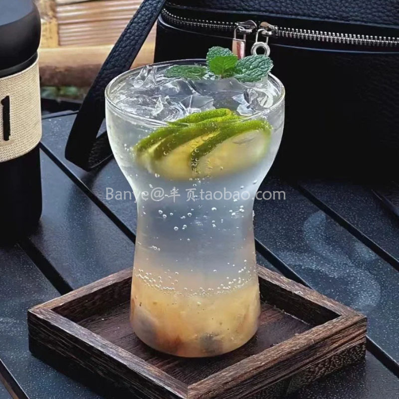 ins风小众冰美式拿铁咖啡杯耐热玻璃杯 冷萃气泡水杯早餐杯牛奶杯