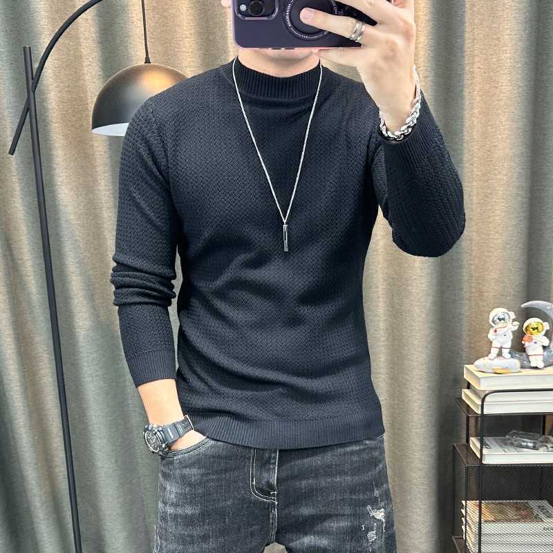 半高领毛衣秋冬弹力修身中领打底衫内搭针织衫纯色上衣立领毛线衣
