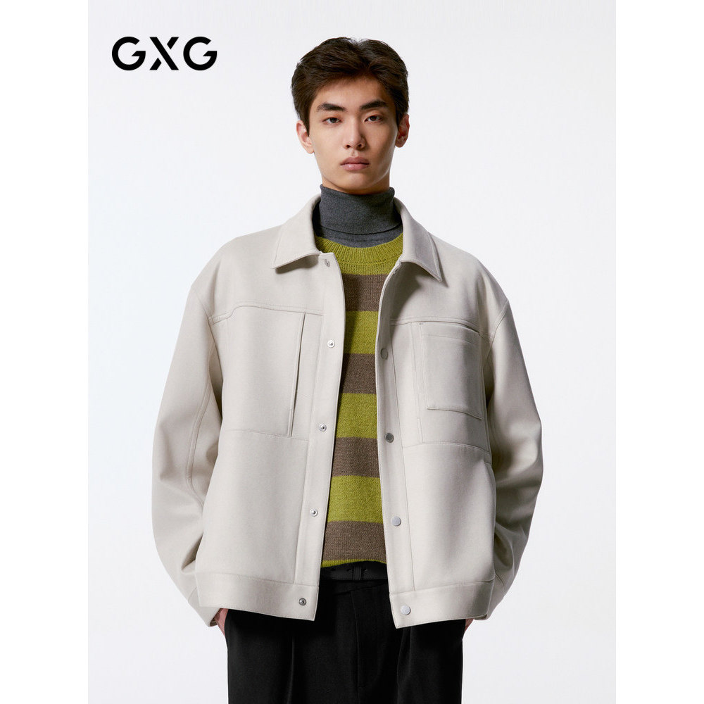 GXG男装 商场同款工装翻领仿麂皮夹克外套男24年秋新品G24X213022图片