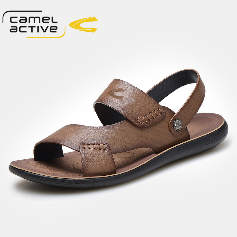 德国骆驼男凉鞋2019新款夏季休闲男士真皮拖鞋两用罗马沙滩鞋男