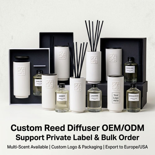 Elegant White Ceramic Reed Diffuser with Gift Box for Luxury