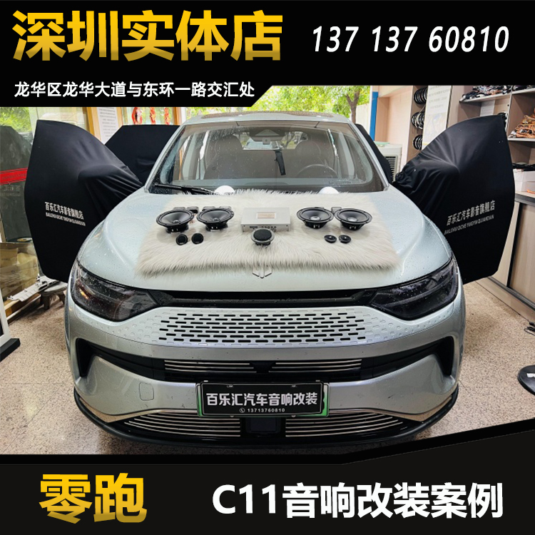 零跑C11汽车音响改装升级丹拿212两分频套装喇叭非名10路DSP功放