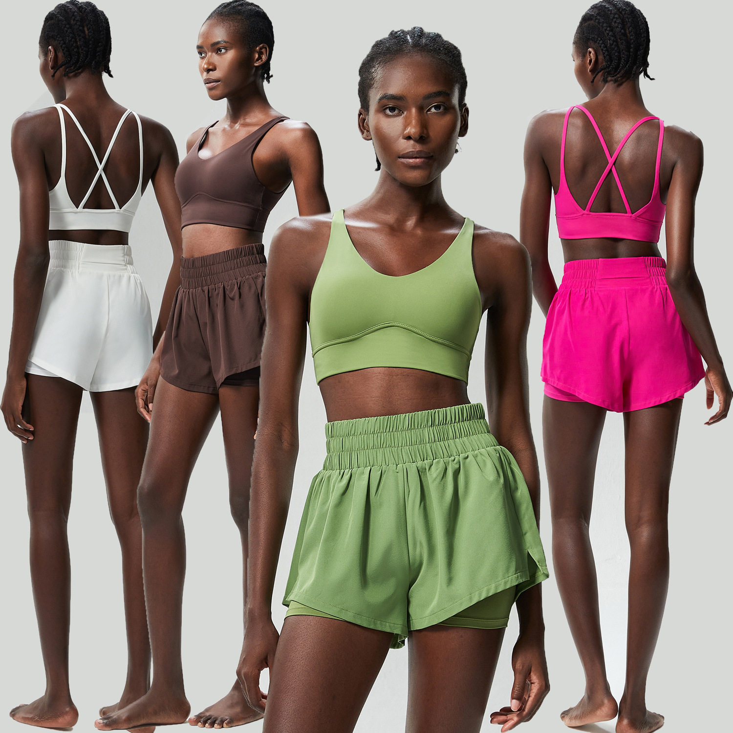 速干运动背心套装女羽毛网球服普拉提瑜伽服马拉松跑步专用健身衣