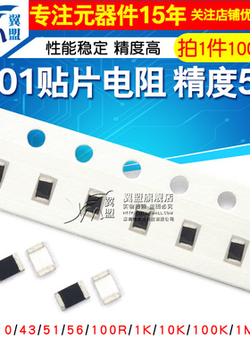 0201贴片电阻5% 0R 1R 10R 100R 750欧 1K 4.3K 5K 10K 100K 1M