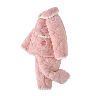 儿童秋冬季睡衣加厚法兰绒男童保暖套装宝宝冬睡衣儿童款睡衣外穿