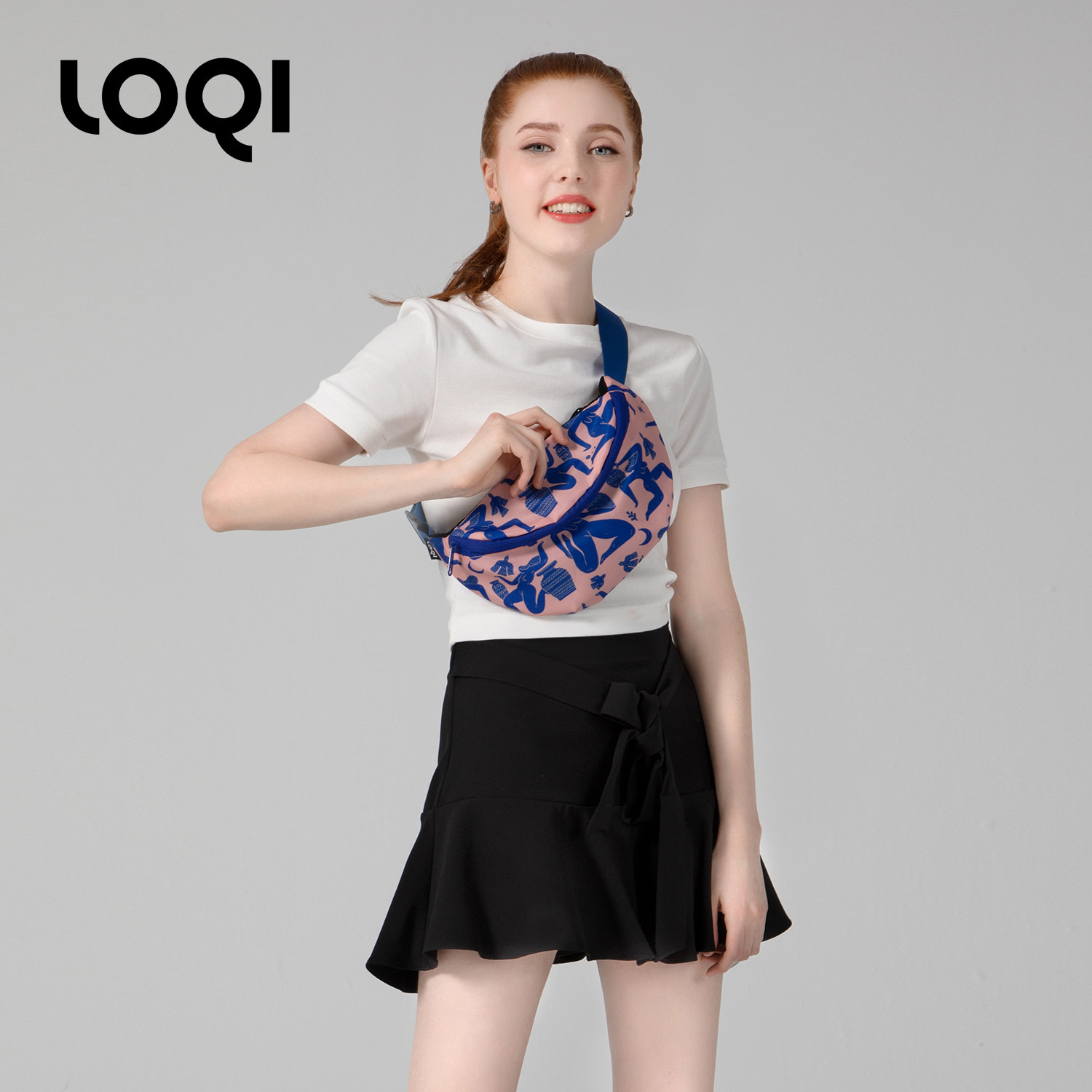 LOQI创意插画腰包轻便斜挎胸包设计师艺术联名防泼水女士潮流小包,箱包皮具/热销女包/男包,胸包,淘宝优惠券,粉丝福利购,淘宝优惠卷