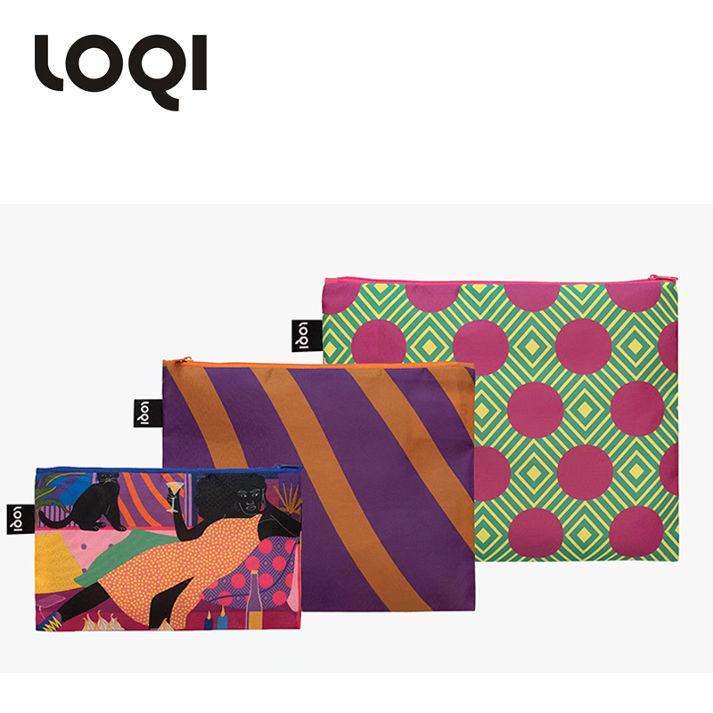 LOQI艺术设计收纳三件套装大中小分类整理旅行袋中包防泼水 冬夜