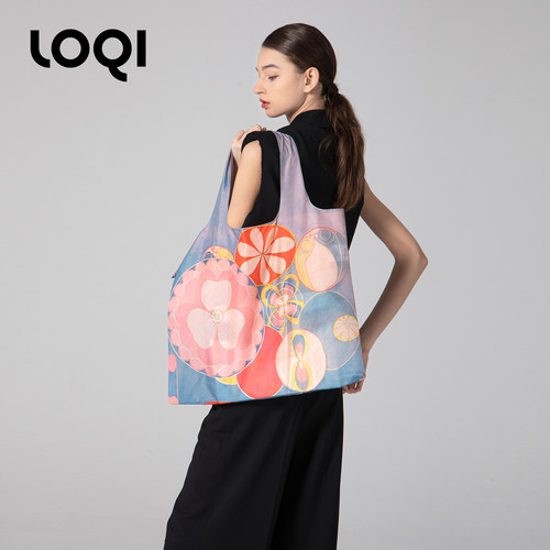 LOQI环保抽象画作轻便购物旅行袋