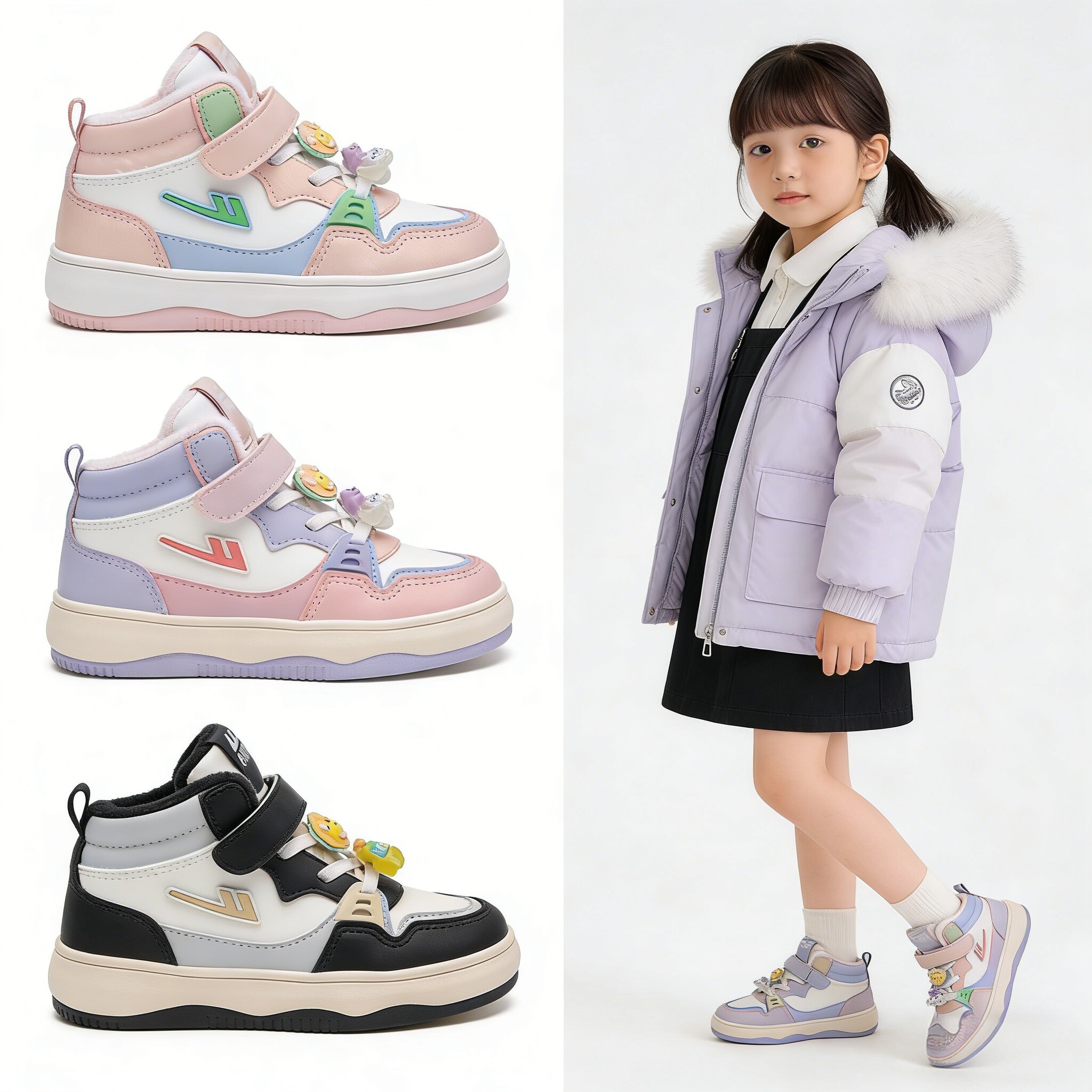 年货节回力童鞋冬季新款女童加绒棉鞋公主保暖鞋小学生防滑雪地靴