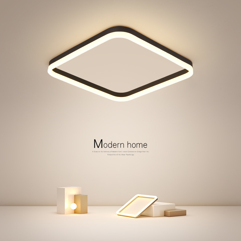 正方形吸顶灯led现代简约客厅灯年轻人创意书房主卧室灯中山灯具