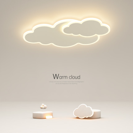 儿童房吸顶灯简约现代创意云朵房间客厅灯女孩超薄led卧室灯灯具