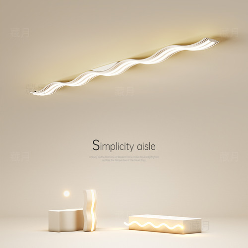 简约现代波浪阳台吸顶灯