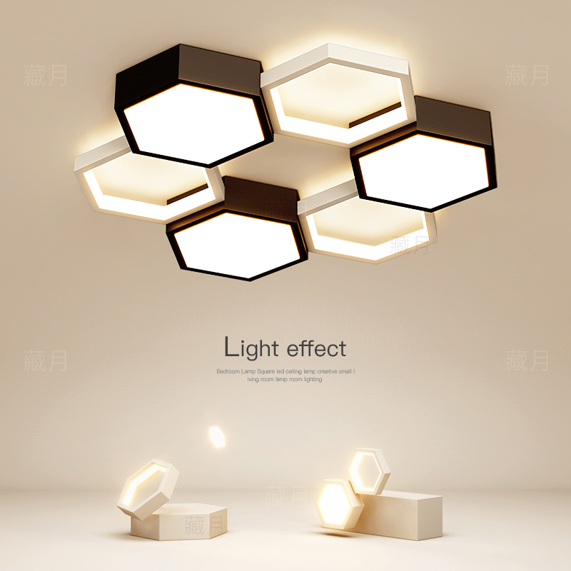 几何主卧室灯创意led吸顶灯简约现代客厅灯极简餐厅书房房间灯具
