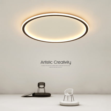 led吸顶灯现代简约圆形客厅灯家用2025新款主卧室灯房间书房灯具