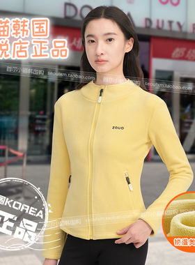 韩国zauo秋冬双面奥粒绒开衫女修身版保暖外套短款立领冲锋衣内胆
