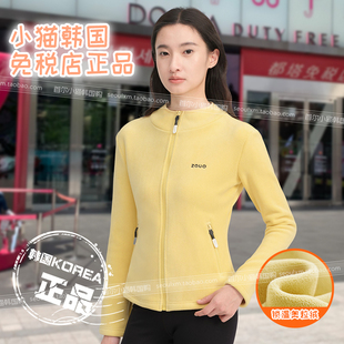 保暖外套短款 版 立领冲锋衣内胆 女修身 韩国zauo秋冬双面奥粒绒开衫