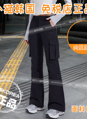 韩国zauo户外登山裤女工装微喇加绒版防风防寒高腰显瘦休闲裤子