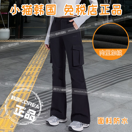 韩国zauo户外登山裤女工装微喇加绒版防风防寒高腰显瘦休闲裤子
