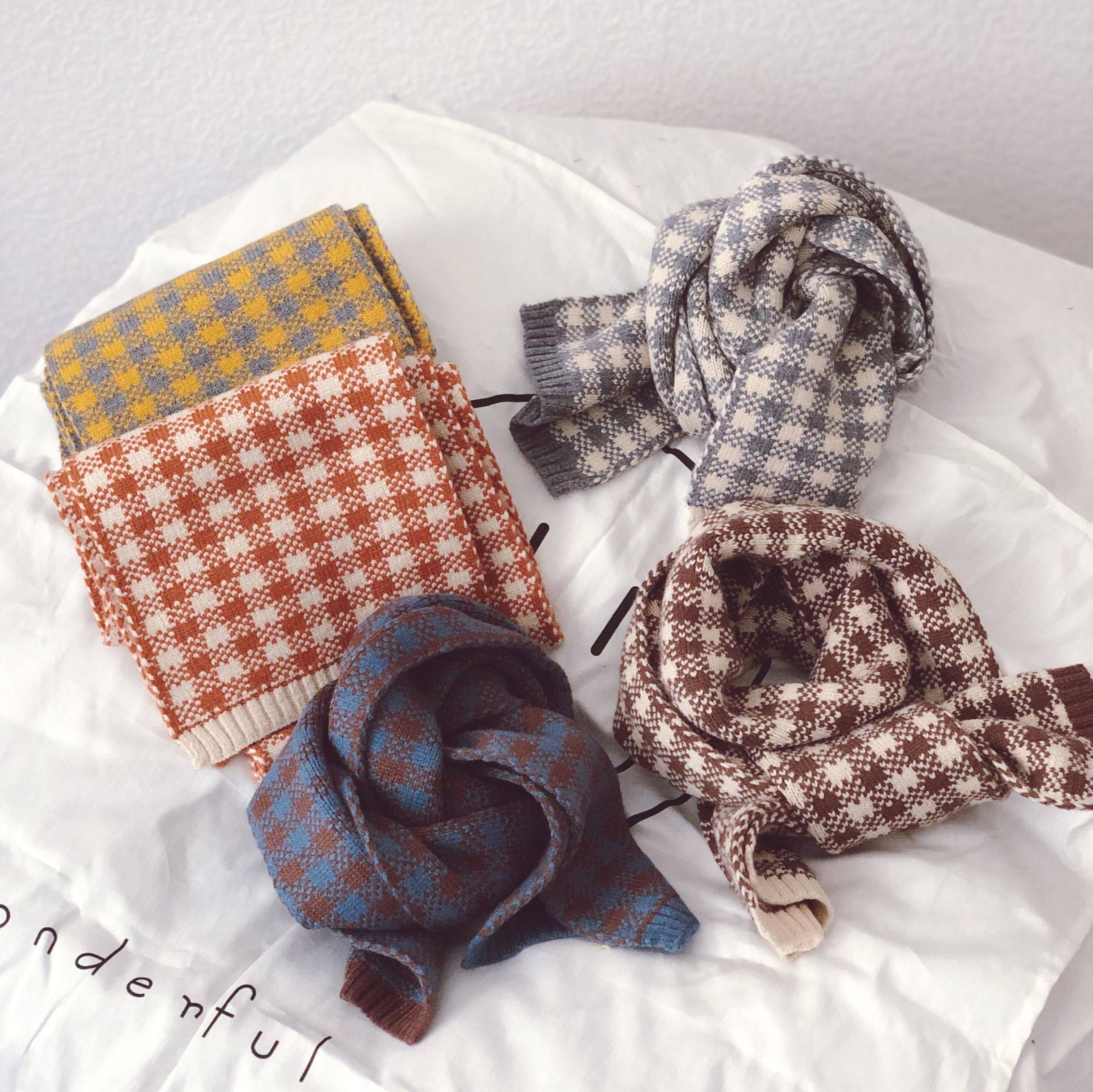 가을 겨울 한국 베이비 울 스카프 어린이 다목적 목 스카프 소년과 소녀 니트 부드러운 목 커버 인